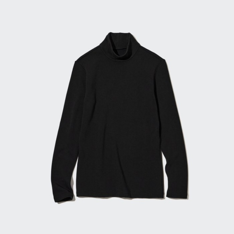 T Shirts Uniqlo HEATTECH Ultra Warm High Neck Femme Noir | 97436