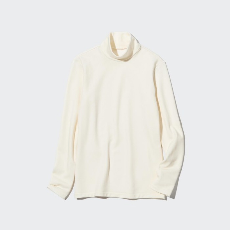 T Shirts Uniqlo HEATTECH Ultra Warm High Neck Femme Blanche | 445262