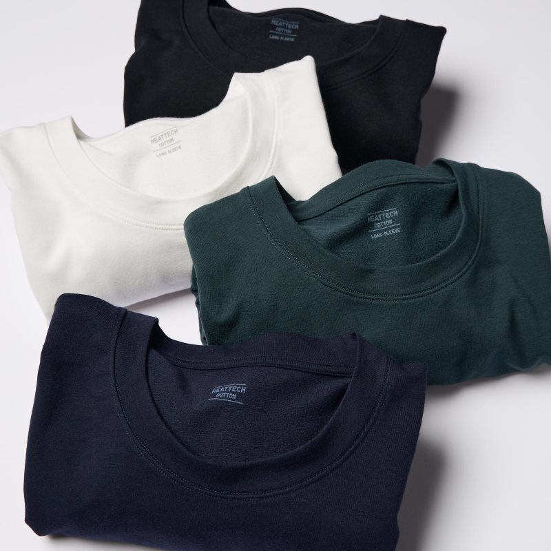T Shirts Uniqlo Heattech Cotton Crew Neck Extra Warm Homme Noir | 3280298