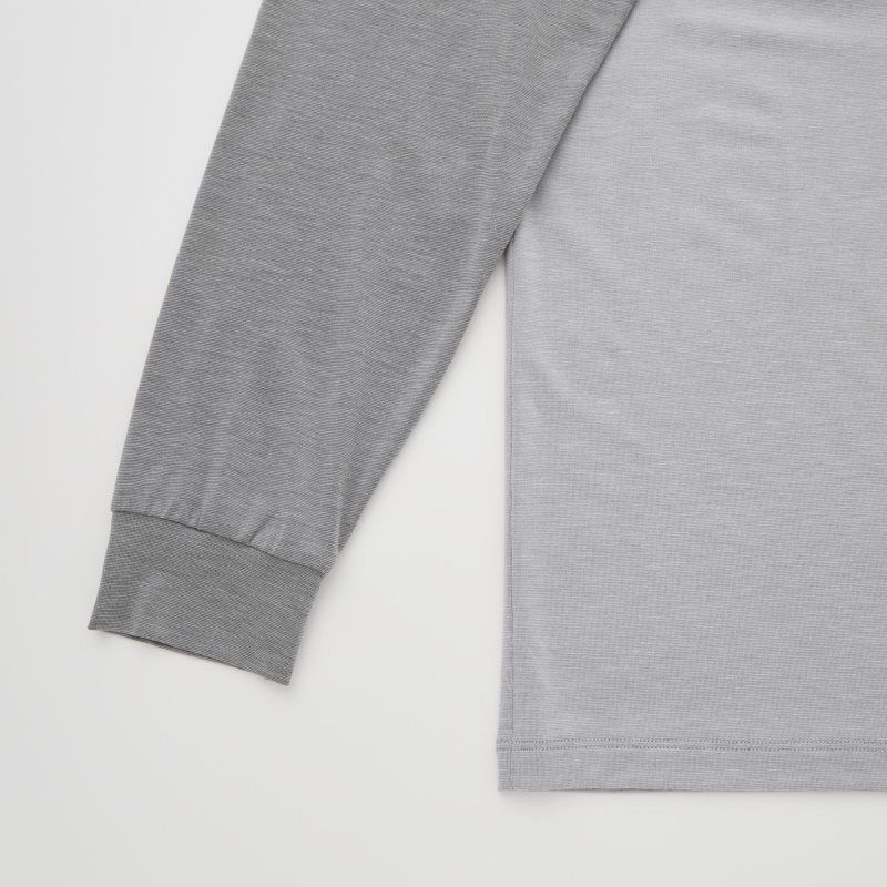 T Shirts Uniqlo Heattech Crew Neck Long Sleeve Homme Grise | 8283739