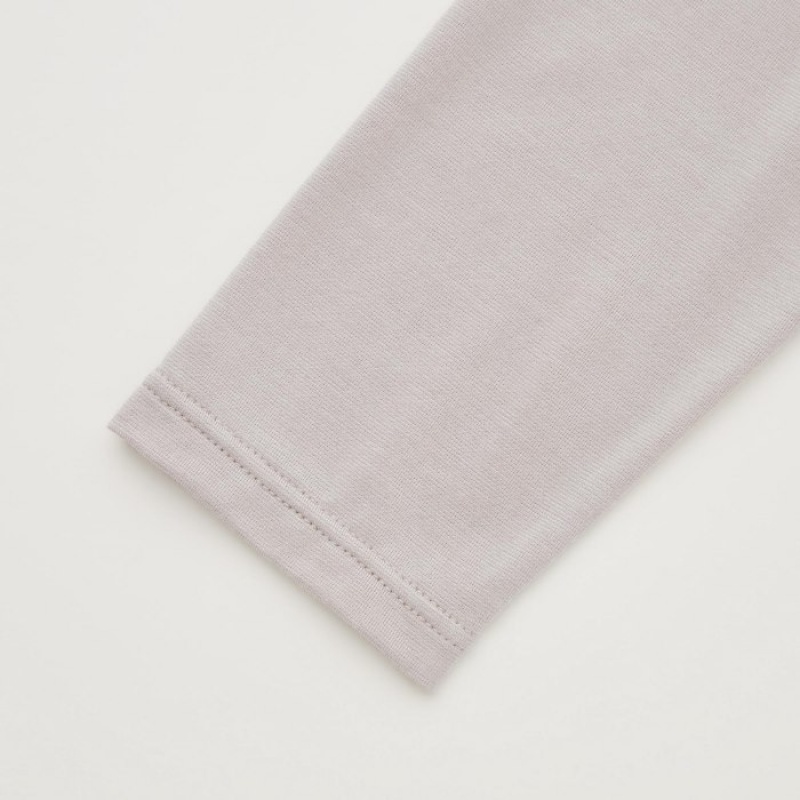 T Shirts Uniqlo Heattech Crew Neck Long-sleeve Femme Grise | 2660646