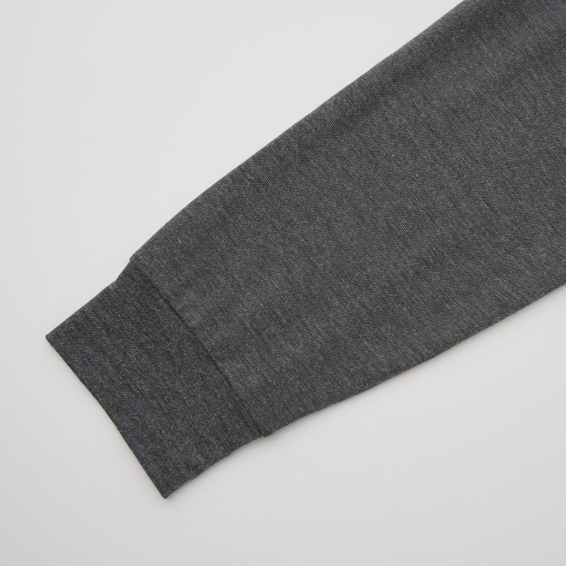 T Shirts Uniqlo Heattech Crew Neck Long-sleeve Homme Grise | 5172388