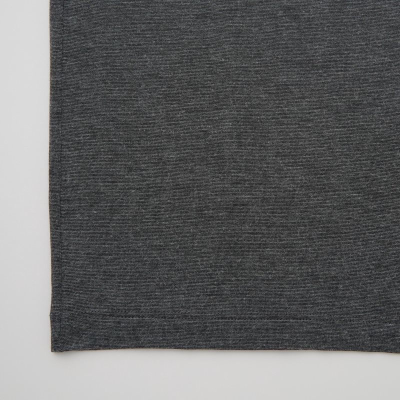 T Shirts Uniqlo Heattech Crew Neck Long-sleeve Homme Grise | 5172388