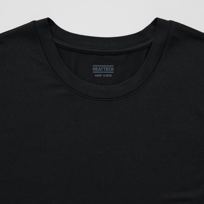 T Shirts Uniqlo Heattech Crew Neck Short Sleeve Homme Noir | 3024959