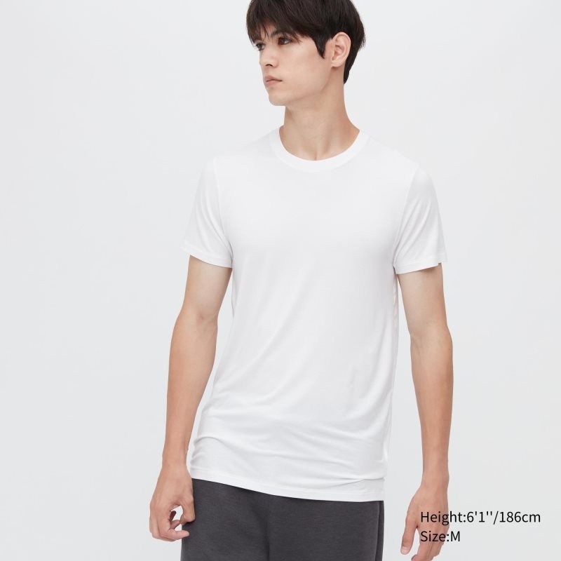 T Shirts Uniqlo Heattech Short Sleeve Homme Blanche | 1742961