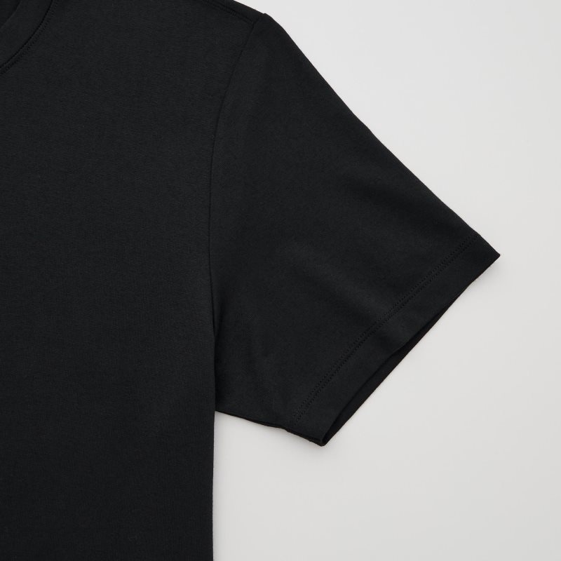 T Shirts Uniqlo Heattech Short Sleeve Homme Noir | 3705212