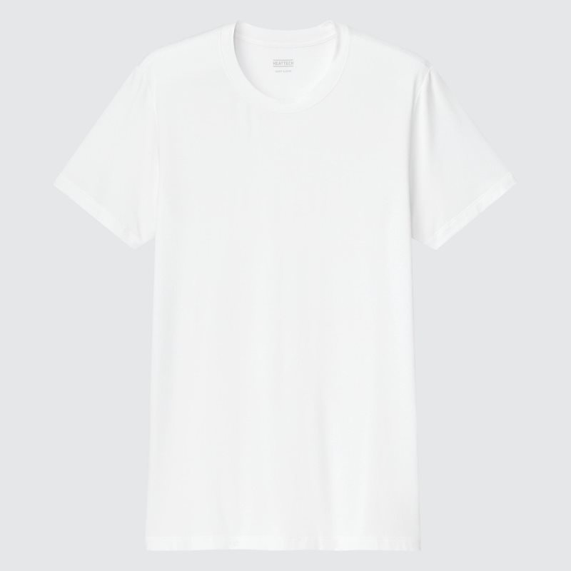 T Shirts Uniqlo Heattech Short-sleeve Homme Blanche | 5091028