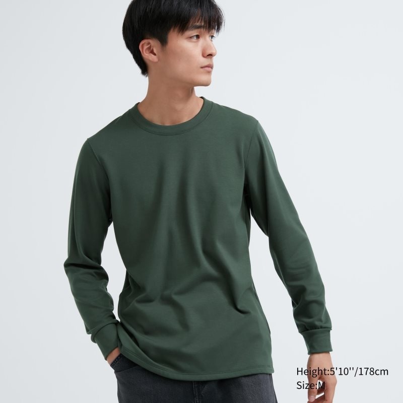 T Shirts Uniqlo Heattech Ultra Warm Crew Neck Homme Vert | 2186674