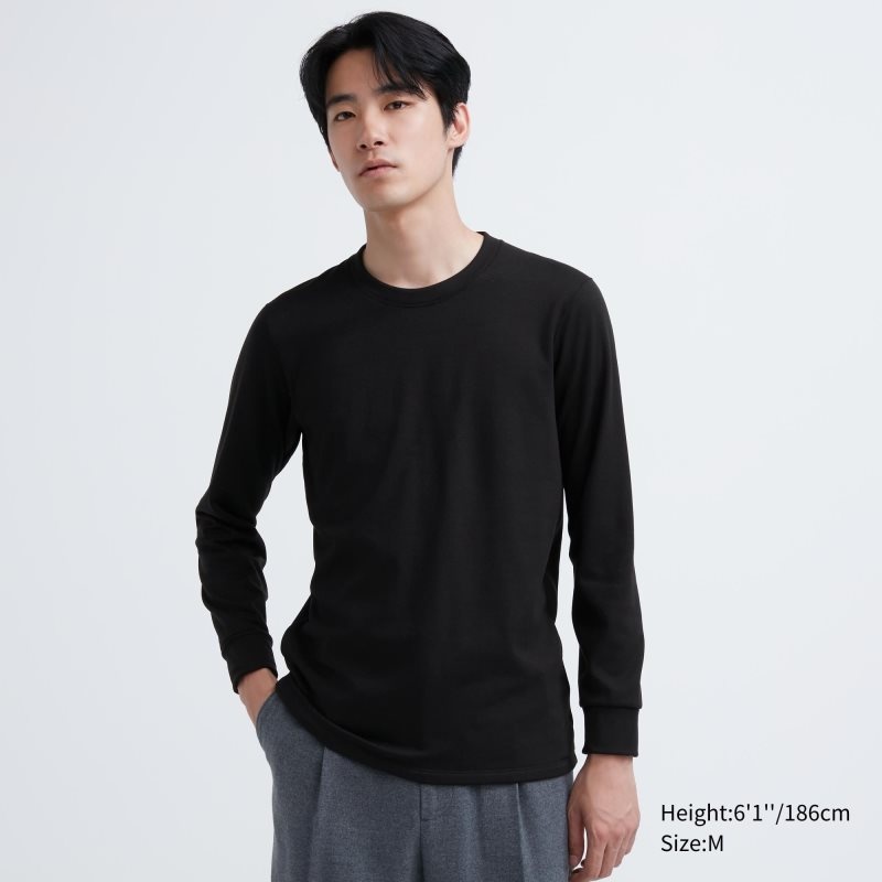 T Shirts Uniqlo Heattech Ultra Warm Crew Neck Homme Noir | 6663473