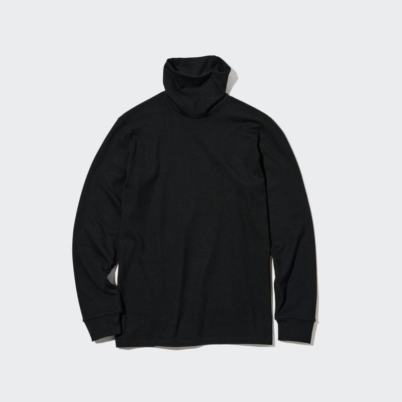 T Shirts Uniqlo Heattech Ultra Warm Turtleneck Long-sleeve Homme Noir | 1720091