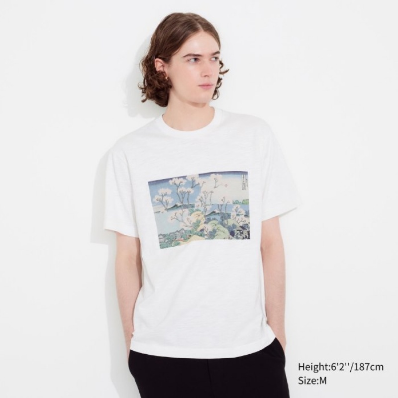 T Shirts Uniqlo Hokusai UT Short Sleeve Femme Blanche | 1539954