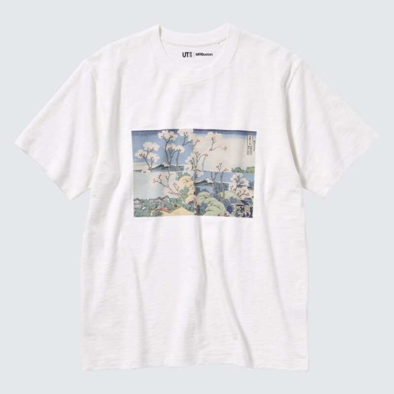 T Shirts Uniqlo Hokusai UT Short Sleeve Femme Blanche | 1539954