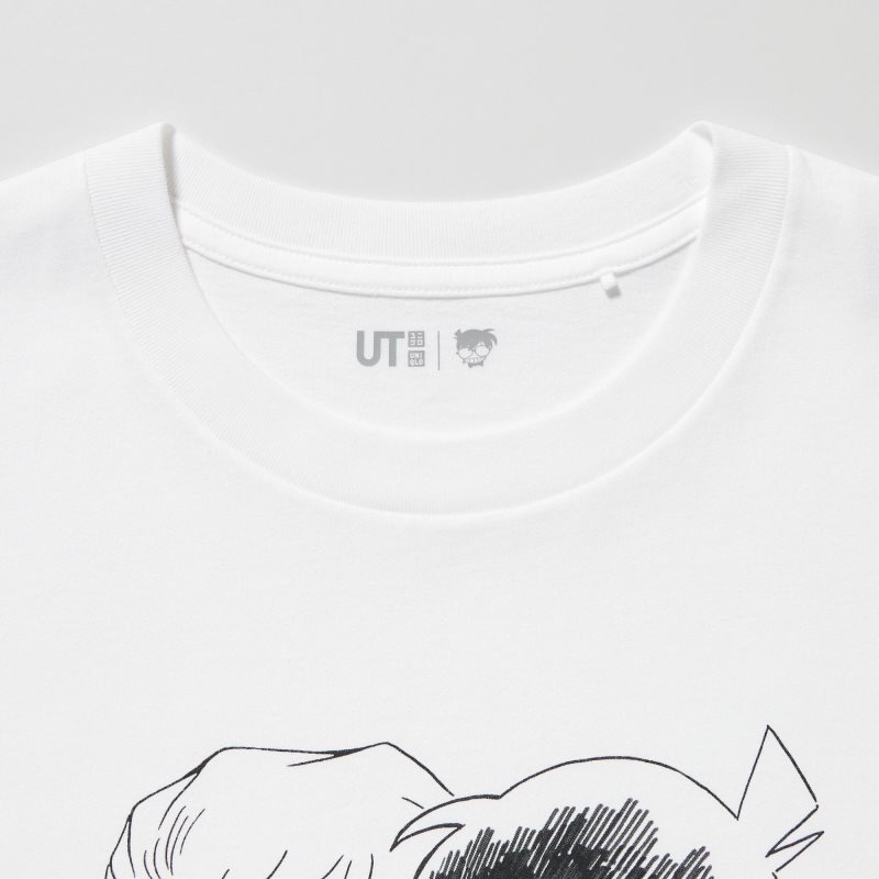 T Shirts Uniqlo Introduction Of Detective Conan Case Closed Ut Short-sleeve Graphic Homme Blanche | 898852