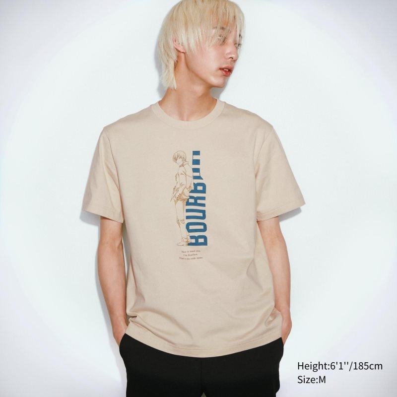 T Shirts Uniqlo Introduction Of Detective Conan Case Closed Ut Short-sleeve Graphic Homme Beige | 1687556