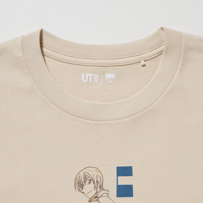 T Shirts Uniqlo Introduction Of Detective Conan Case Closed Ut Short-sleeve Graphic Homme Beige | 1687556