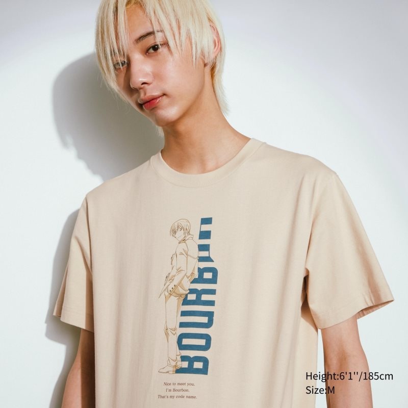 T Shirts Uniqlo Introduction Of Detective Conan Case Closed Ut Short-sleeve Graphic Homme Beige | 1687556