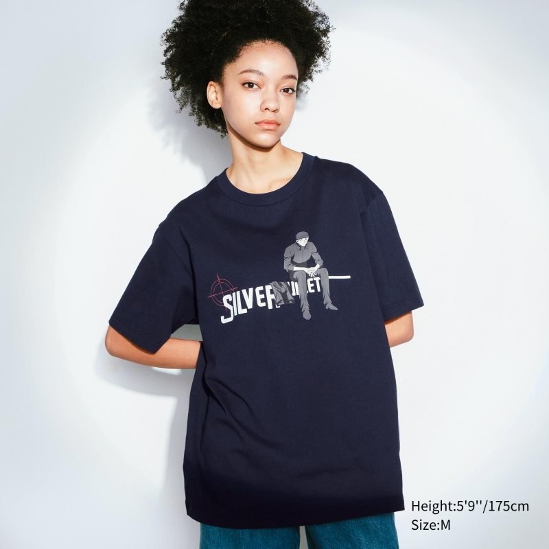 T Shirts Uniqlo Introduction Of Detective Conan Case Closed Ut Short-sleeve Graphic Homme Bleu Marine | 677705