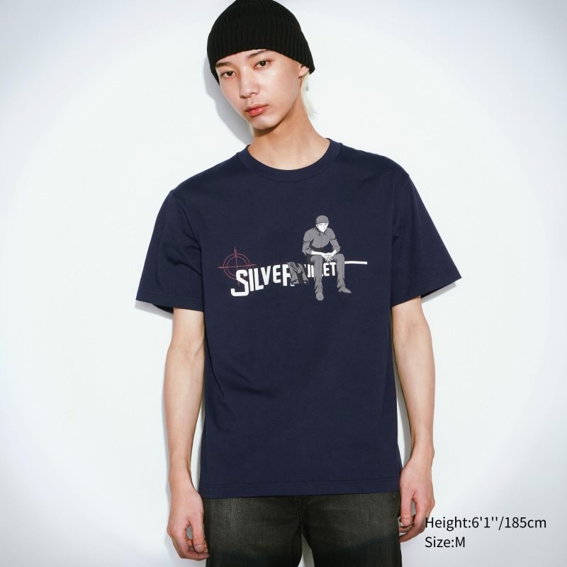 T Shirts Uniqlo Introduction Of Detective Conan Case Closed Ut Short-sleeve Graphic Homme Bleu Marine | 677705
