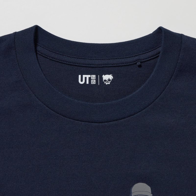 T Shirts Uniqlo Introduction Of Detective Conan Case Closed Ut Short-sleeve Graphic Homme Bleu Marine | 677705