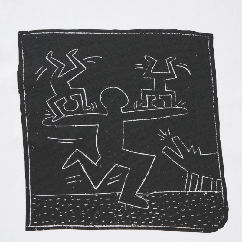 T Shirts Uniqlo Keith Haring UT Short Sleeve Femme Blanche | 4697869