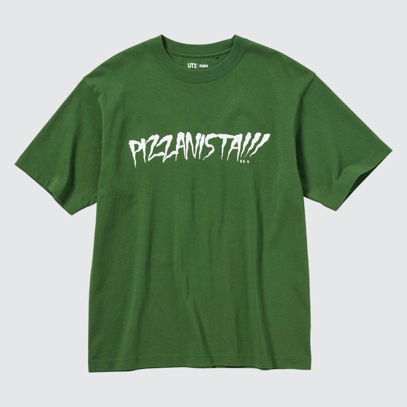 T Shirts Uniqlo L.A. Eats Ut Oversized Short-sleeve Graphic Pizzanista! Homme Vert | 8329486
