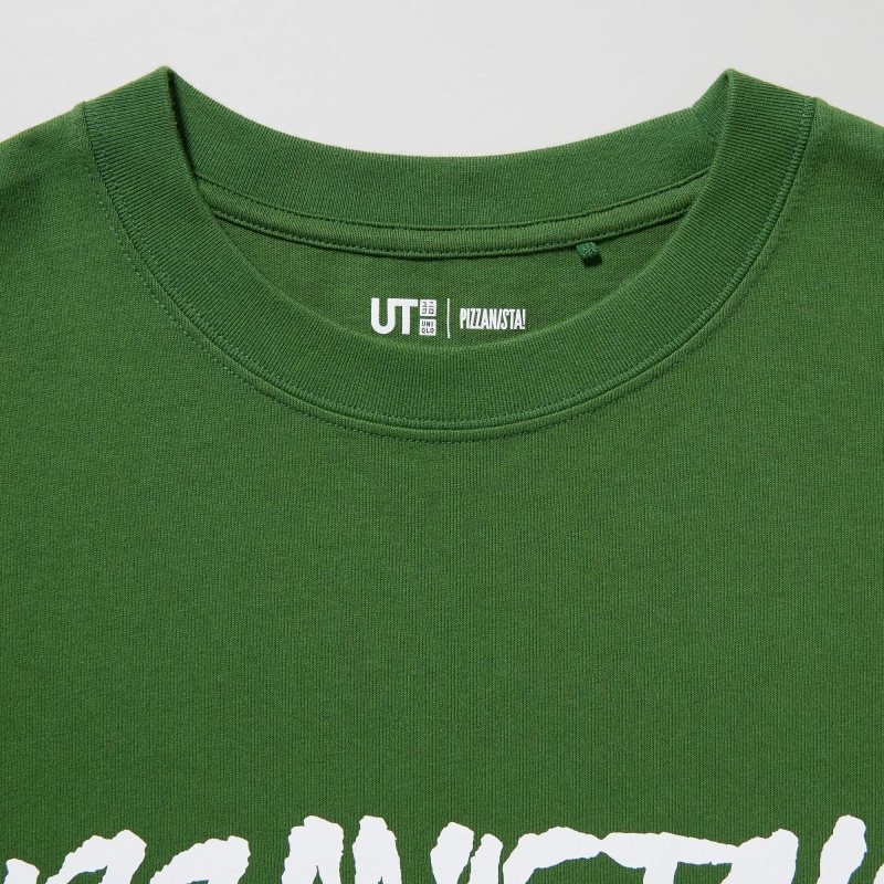 T Shirts Uniqlo L.A. Eats Ut Oversized Short-sleeve Graphic Pizzanista! Homme Vert | 8329486