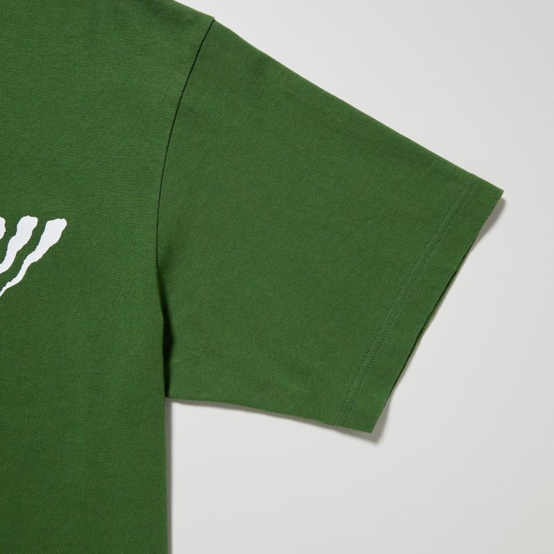 T Shirts Uniqlo L.A. Eats Ut Oversized Short-sleeve Graphic Pizzanista! Homme Vert | 8329486