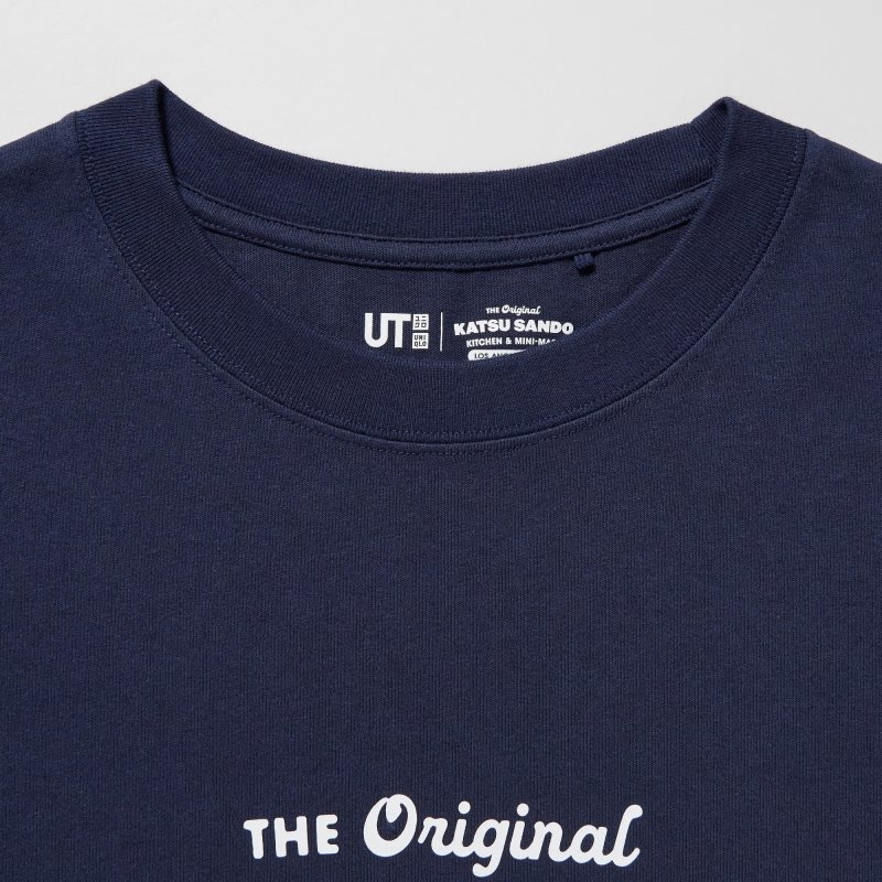 T Shirts Uniqlo L.A. Eats Ut Oversized Short-sleeve Graphic Katsu Sando Homme Bleu Marine | 9424353