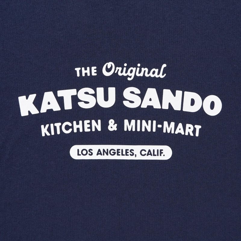 T Shirts Uniqlo L.A. Eats Ut Oversized Short-sleeve Graphic Katsu Sando Homme Bleu Marine | 9424353
