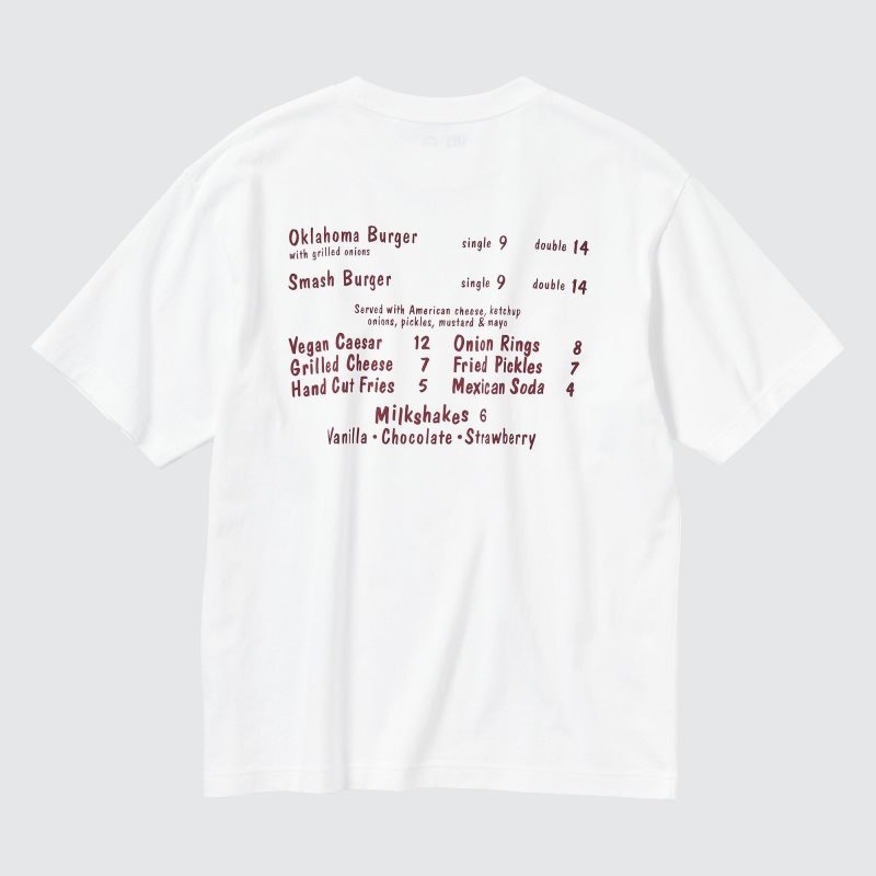 T Shirts Uniqlo L.A. Eats Ut Oversized Short-sleeve Graphic Burger She Wrote Homme Blanche | 4179607