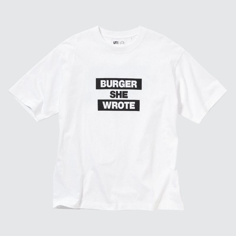 T Shirts Uniqlo L.A. Eats Ut Oversized Short-sleeve Graphic Burger She Wrote Homme Blanche | 9030963