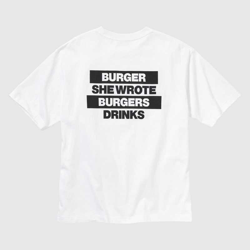 T Shirts Uniqlo L.A. Eats Ut Oversized Short-sleeve Graphic Burger She Wrote Homme Blanche | 9030963
