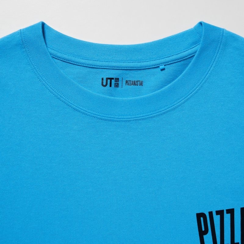 T Shirts Uniqlo L.A. Eats Ut Oversized Short-sleeve Graphic Pizzanista! Homme Bleu | 9704009