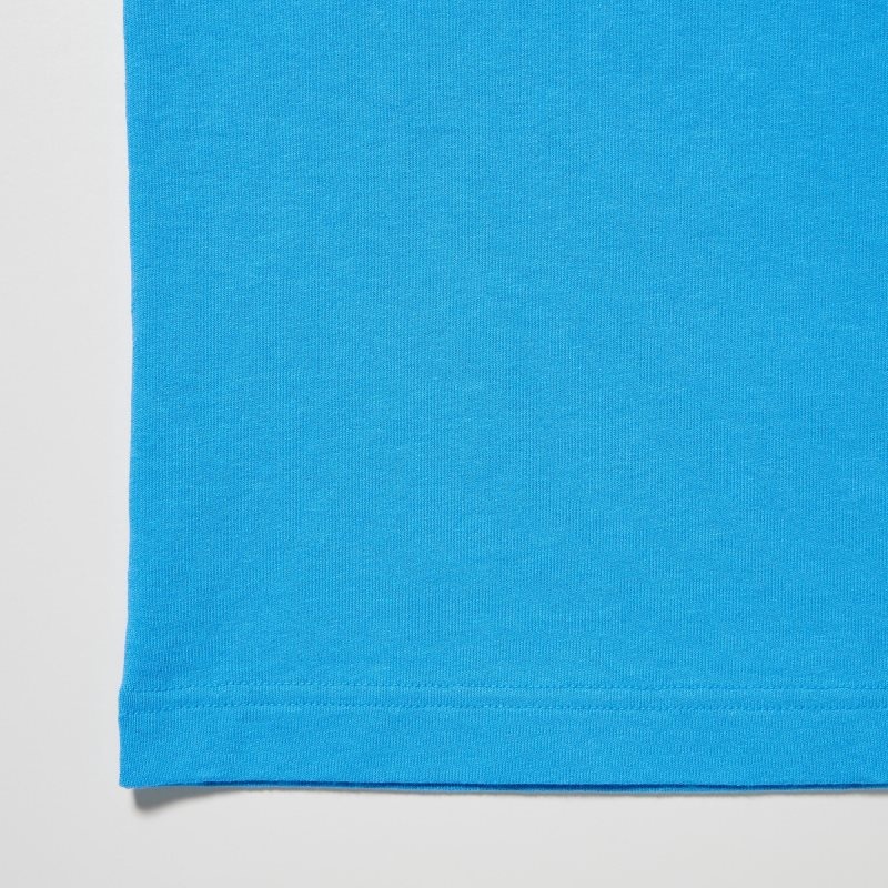 T Shirts Uniqlo L.A. Eats Ut Oversized Short-sleeve Graphic Pizzanista! Homme Bleu | 9704009