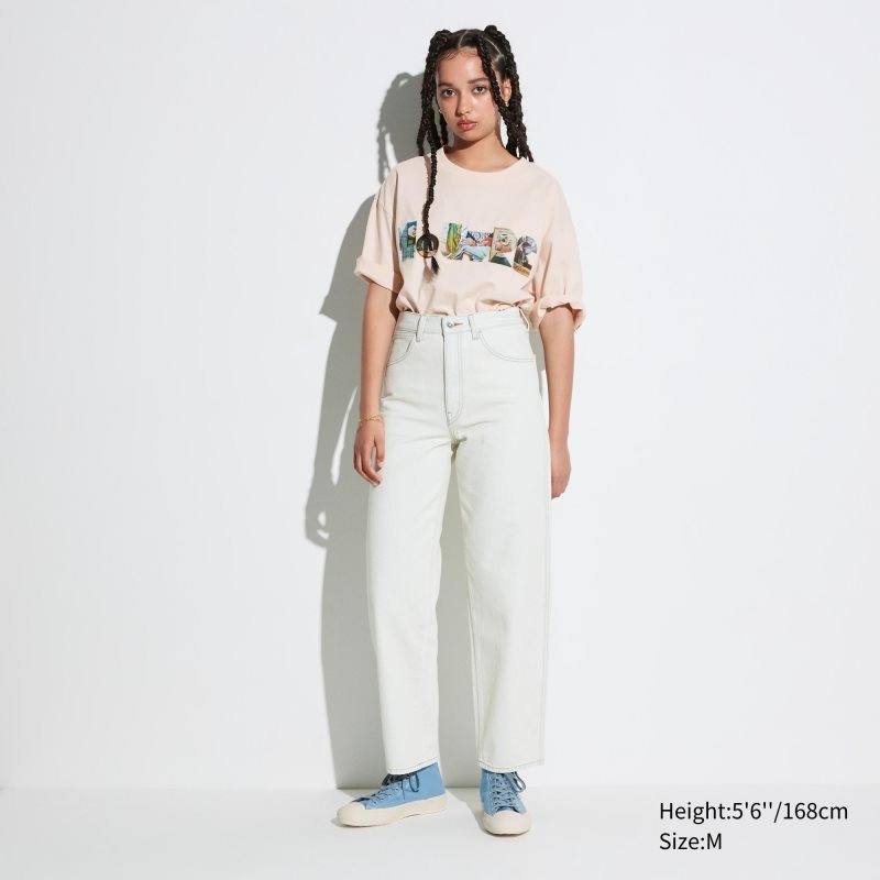 T Shirts Uniqlo Louvre By M/M Ut Oversized Short-sleeve Graphic Homme Beige | 574243