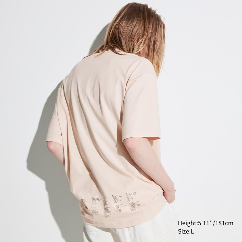 T Shirts Uniqlo Louvre By M/M Ut Oversized Short-sleeve Graphic Homme Beige | 574243