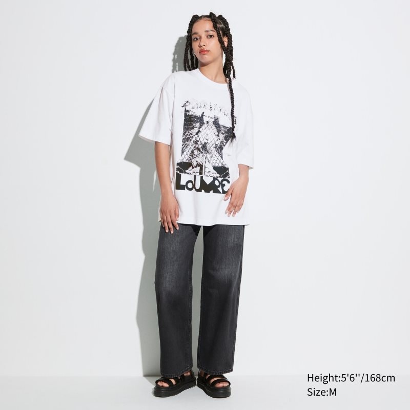 T Shirts Uniqlo Louvre By M/M Ut Oversized Short-sleeve Graphic Homme Blanche | 6396266