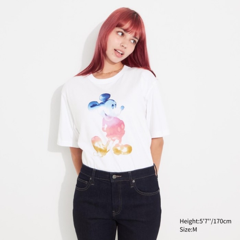 T Shirts Uniqlo MAGIC FOR ALL FOREVER UT Short-Sleeve Femme Blanche | 6669324