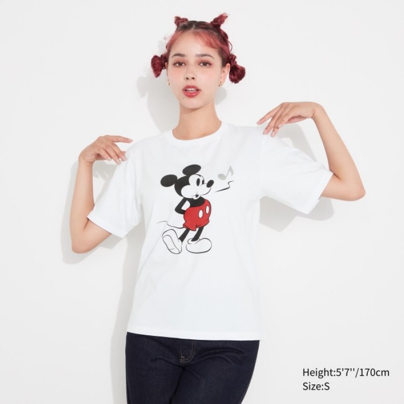 T Shirts Uniqlo MAGIC FOR ALL FOREVER UT Short-Sleeve Femme Blanche | 8083286