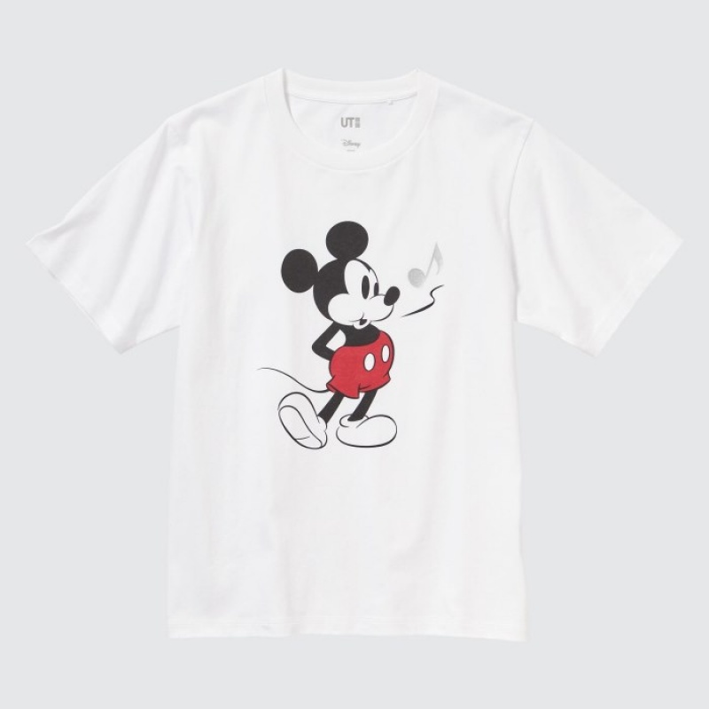 T Shirts Uniqlo MAGIC FOR ALL FOREVER UT Short-Sleeve Femme Blanche | 8083286