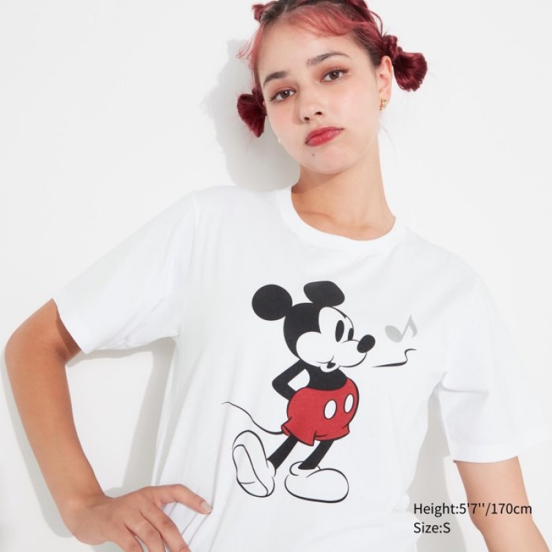 T Shirts Uniqlo MAGIC FOR ALL FOREVER UT Short-Sleeve Femme Blanche | 8083286