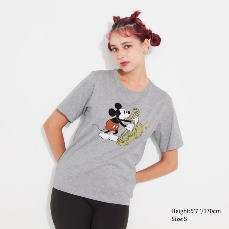 T Shirts Uniqlo MAGIC FOR ALL FOREVER UT Short-Sleeve Femme Grise | 7226423