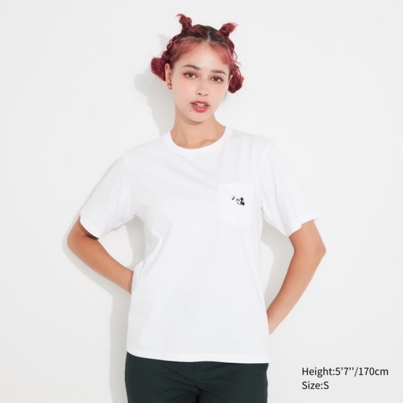 T Shirts Uniqlo MAGIC FOR ALL FOREVER UT Short-Sleeve Femme Blanche | 7528792
