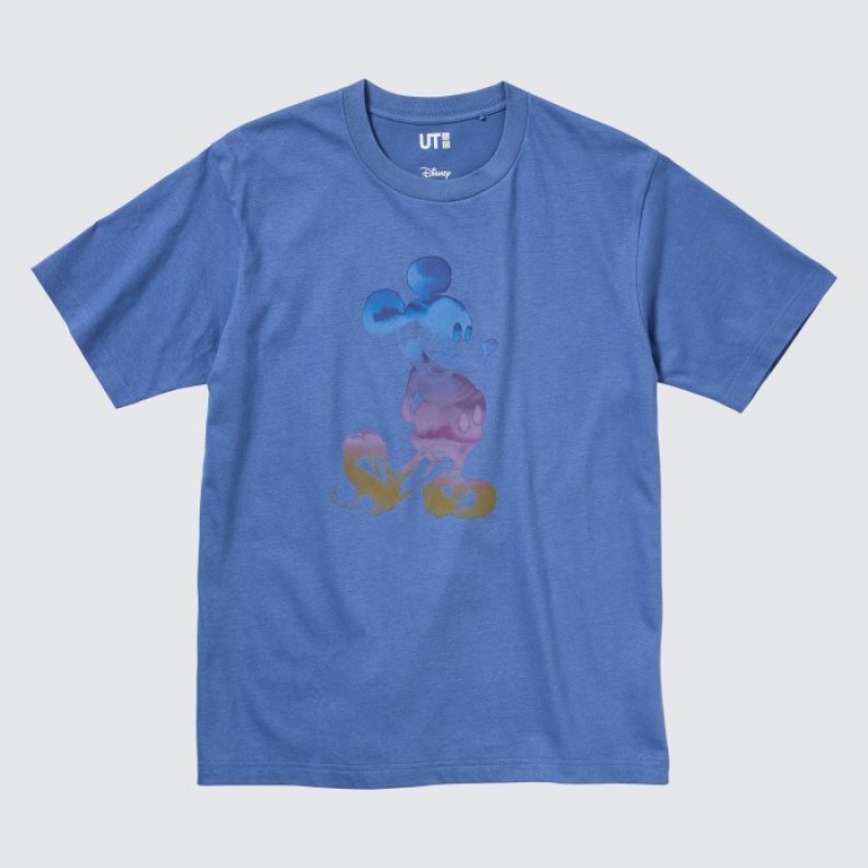 T Shirts Uniqlo MAGIC FOR ALL FOREVER UT Short-Sleeve Femme Bleu | 3369777