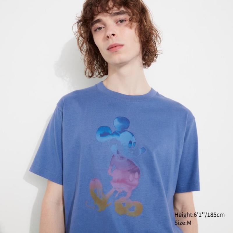 T Shirts Uniqlo MAGIC FOR ALL FOREVER UT Short-Sleeve Femme Bleu | 3369777