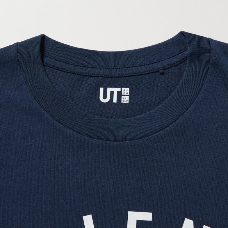 T Shirts Uniqlo MAGIC FOR ALL FOREVER UT Short-Sleeve Femme Bleu Marine | 7091833