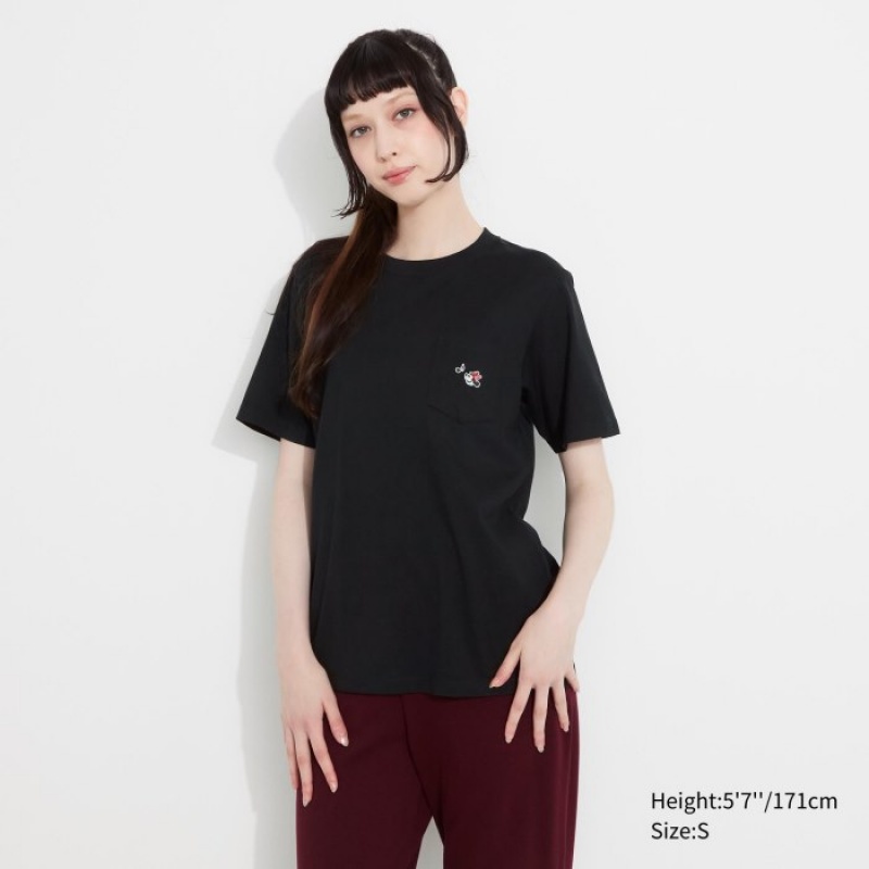T Shirts Uniqlo MAGIC FOR ALL FOREVER UT Short-Sleeve Femme Noir | 3554562
