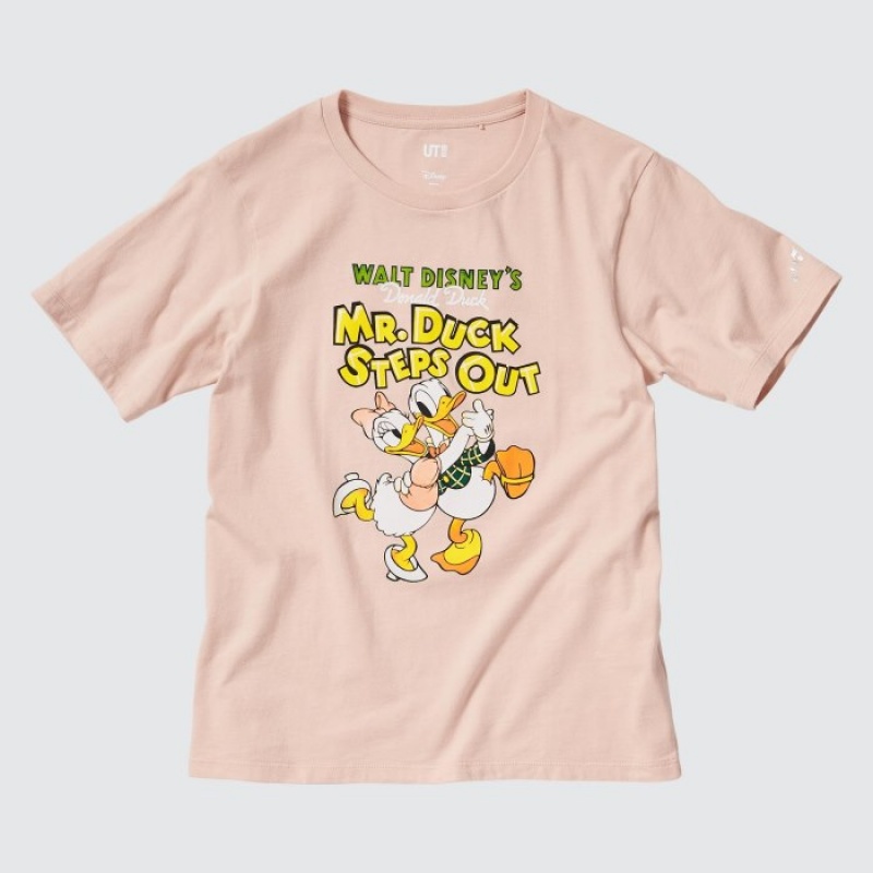 T Shirts Uniqlo Magic For All Classics Short-Sleeve UT Femme Rose | 6936917
