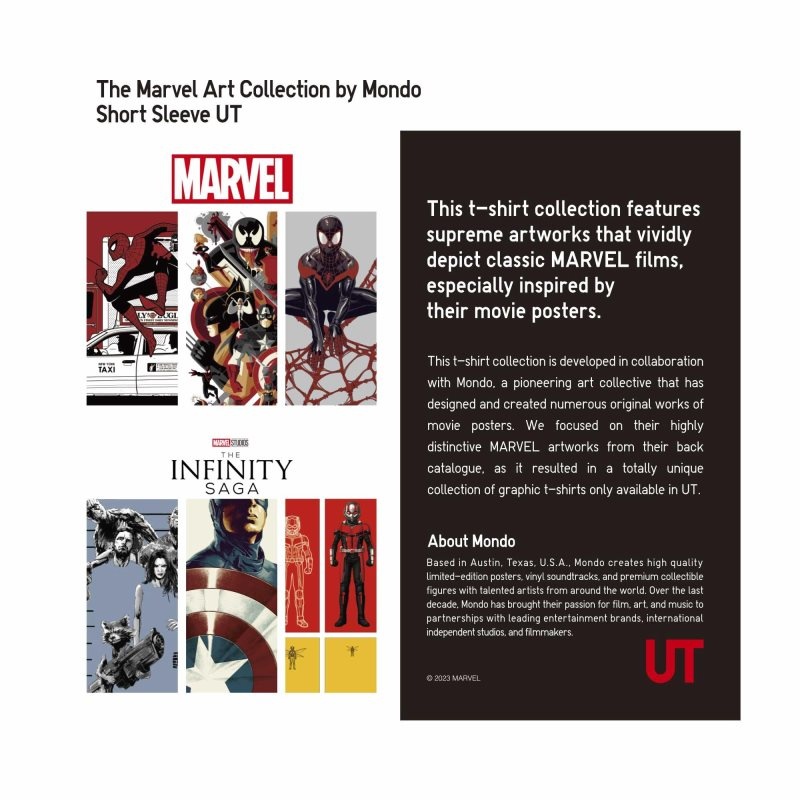 T Shirts Uniqlo Marvel Art Collection By Mondo Ut Short Sleeve Graphic Homme Noir | 785251