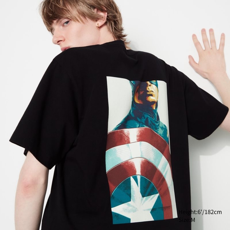 T Shirts Uniqlo Marvel Art Collection By Mondo Ut Short Sleeve Graphic Homme Noir | 785251